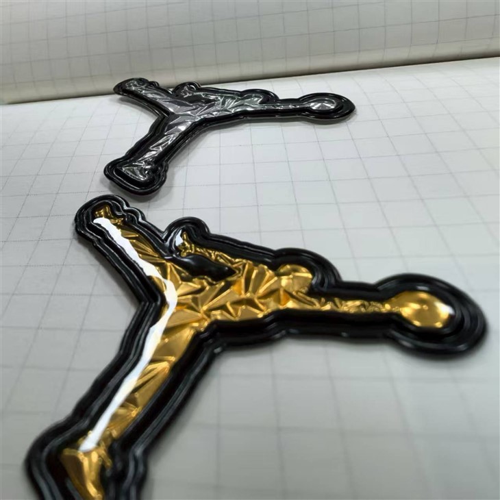 Metallic silver TPU patches